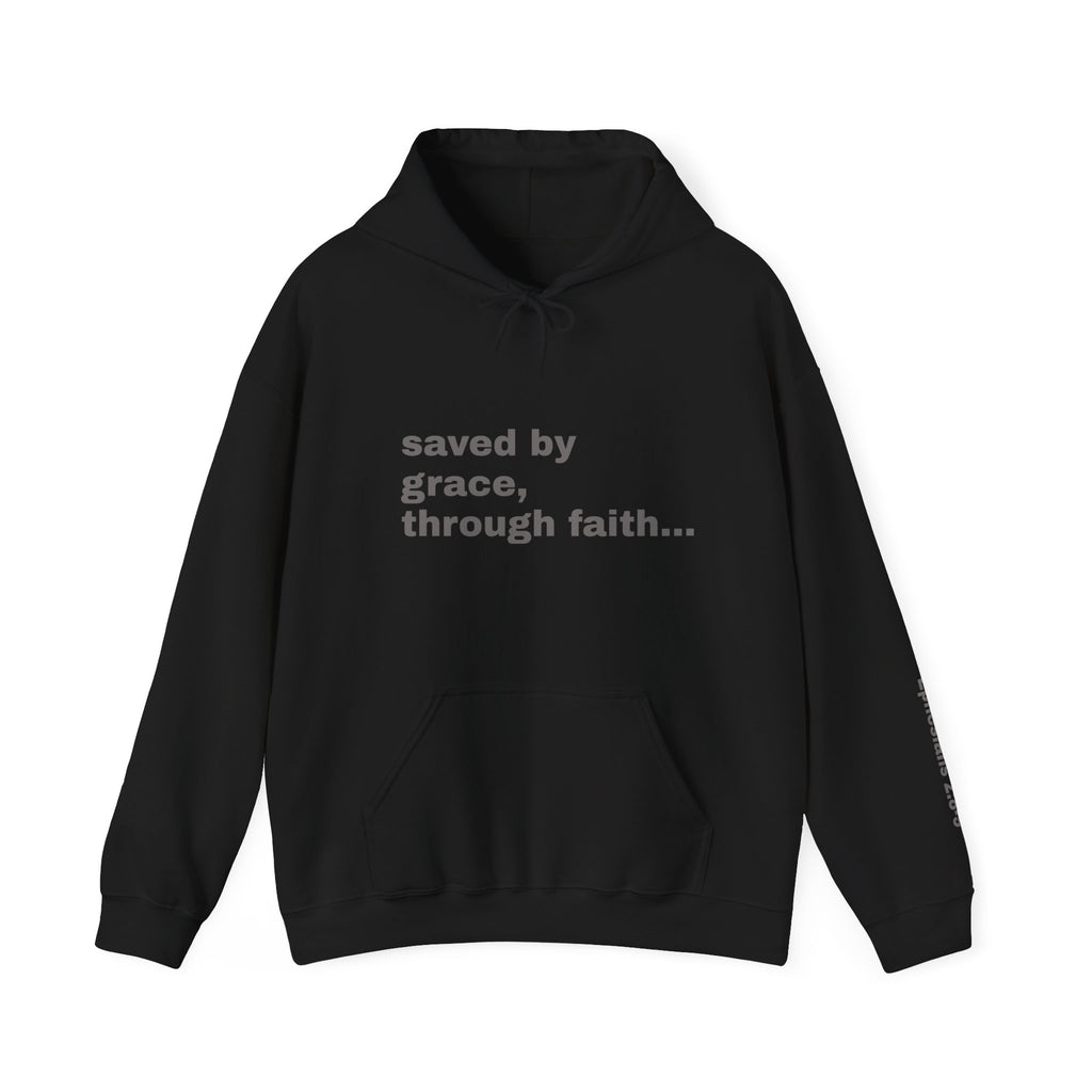 saved by grace, through faith..., Ephesians 2:8-9 Sleeve Hoodie
