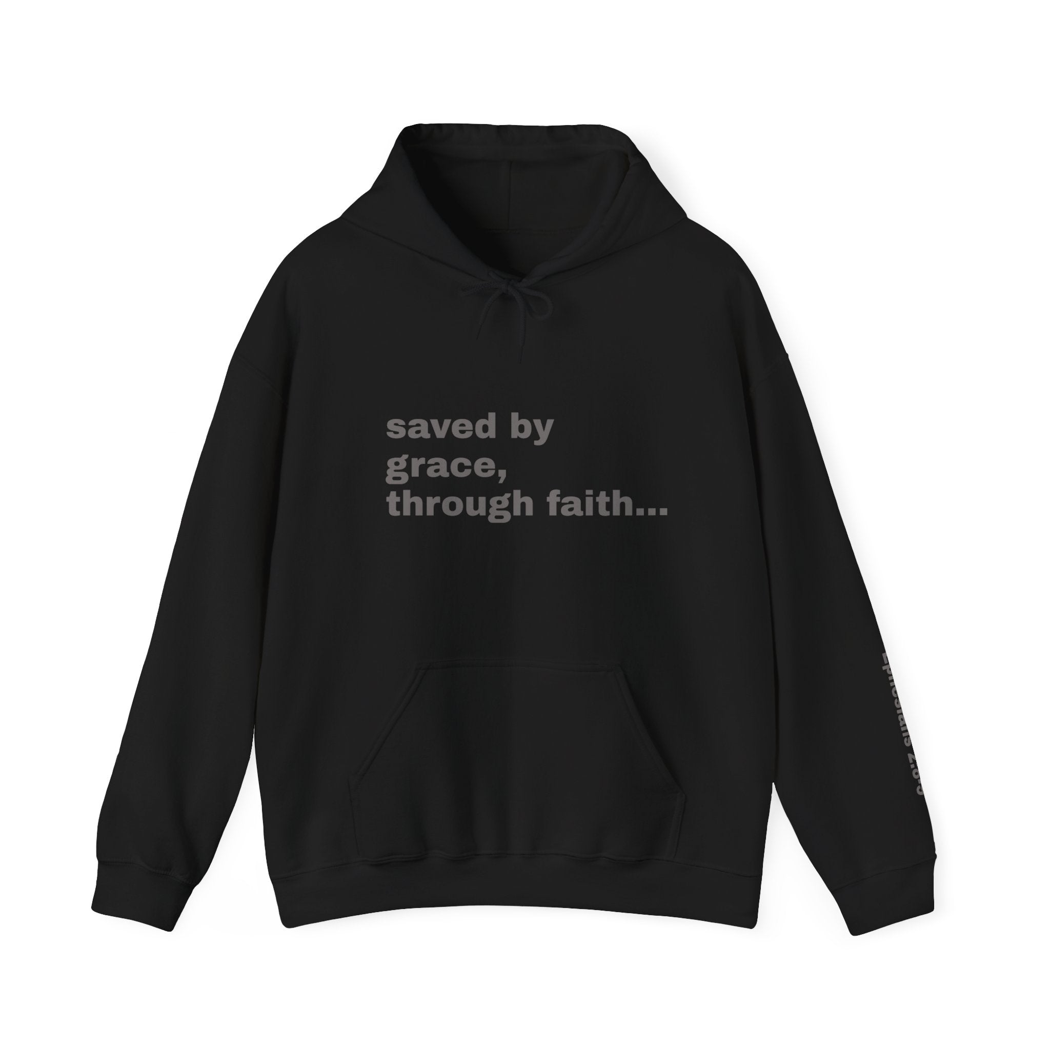 saved by grace, through faith..., Ephesians 2:8-9 Sleeve Hoodie