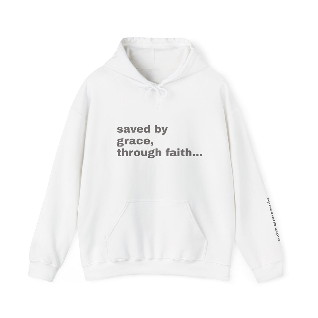 saved by grace, through faith..., Ephesians 2:8-9 Sleeve Hoodie