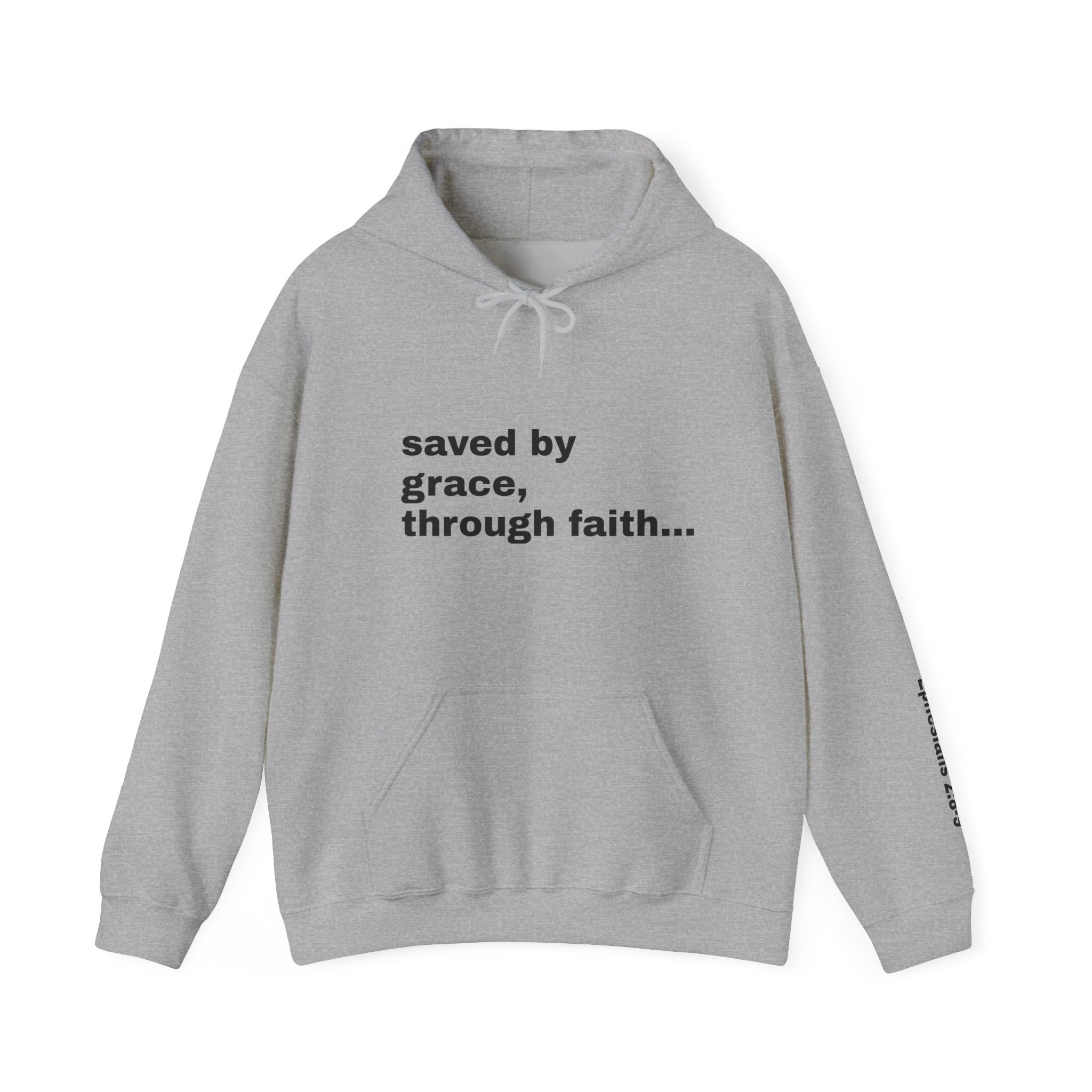 saved by grace, through faith..., Ephesians 2:8-9 Sleeve Hoodie