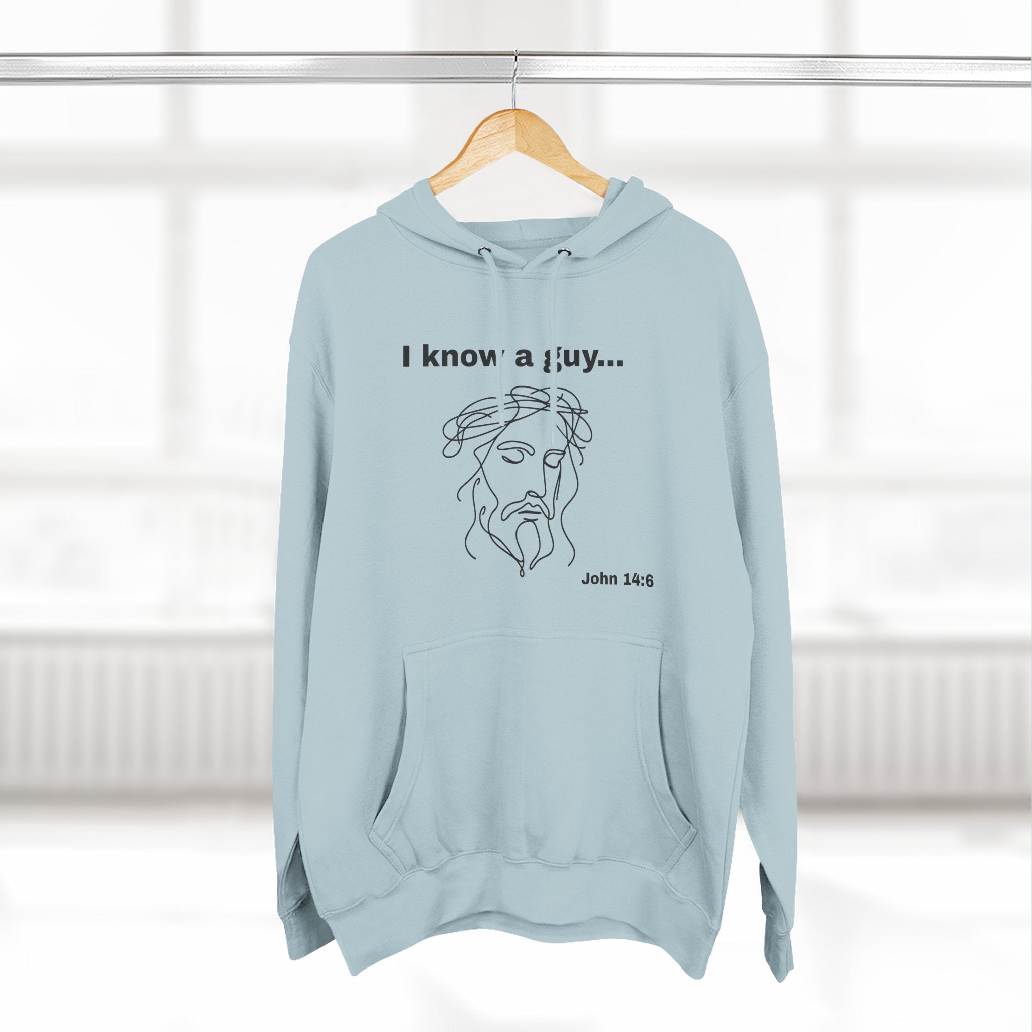 I know a guy... John 14:6, Three-Panel Fleece Hoodie