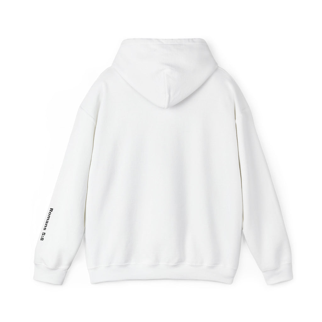 his agony, my death's defeat, Romans 5:8 Sleeve Hoodie